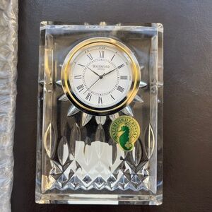 NWT Waterford Lead Crystal Lismore Desk Clock 4.5" Tall 3" W Crafted Ireland 🇮🇪